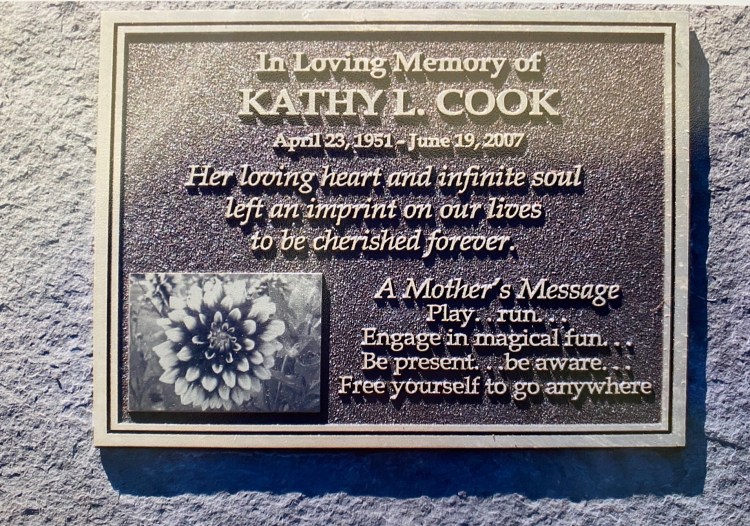 Plaque at the Memorial Garden